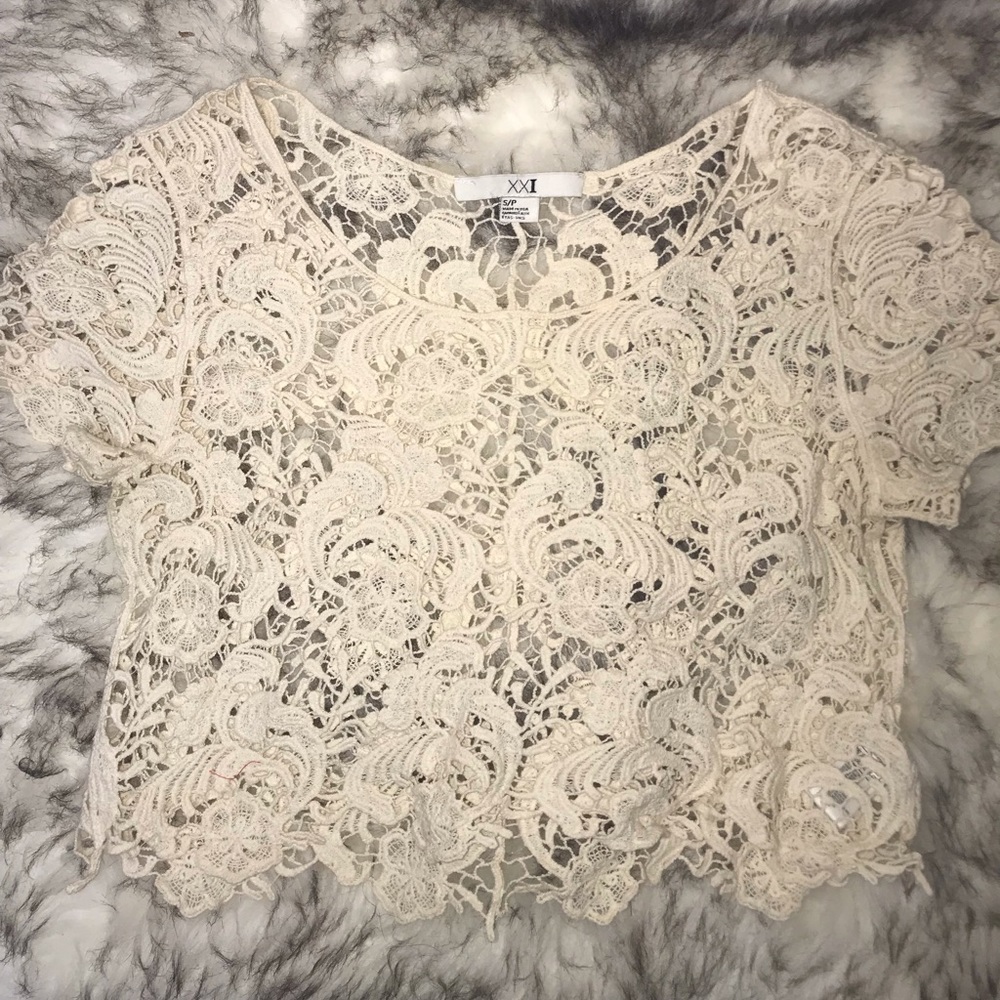 Nude Laced Crop Top